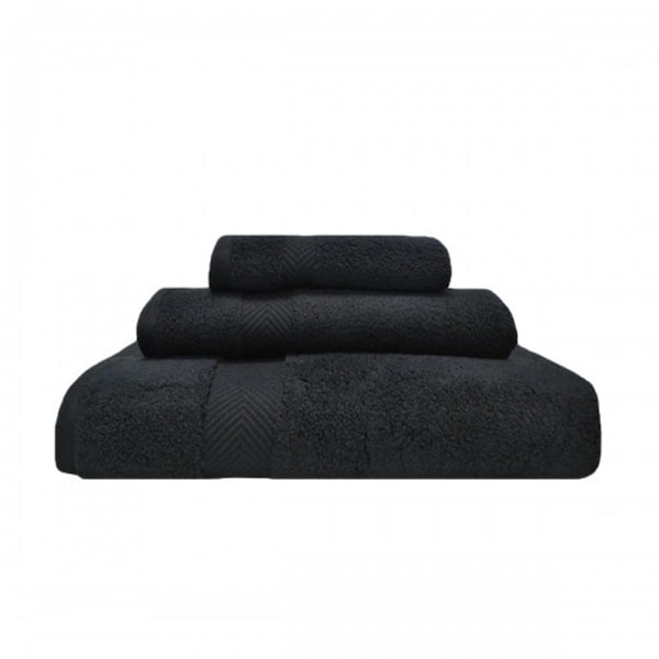 Superior Zero Twist Cotton Towel Set - Black, 3 Pieces ZT 3 PC SET BK - main